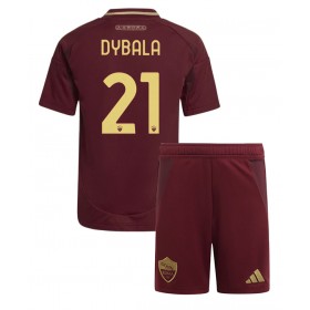 AS Roma Paulo Dybala #21 Hjemme skjorte til barn 2024-25 Kortermet (+ korte bukser)